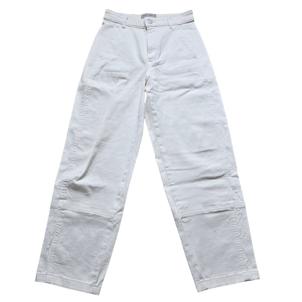 Everlane Cream Straight Leg Jeans Sz 2 High Rise Minimalist Capsule wardrobe